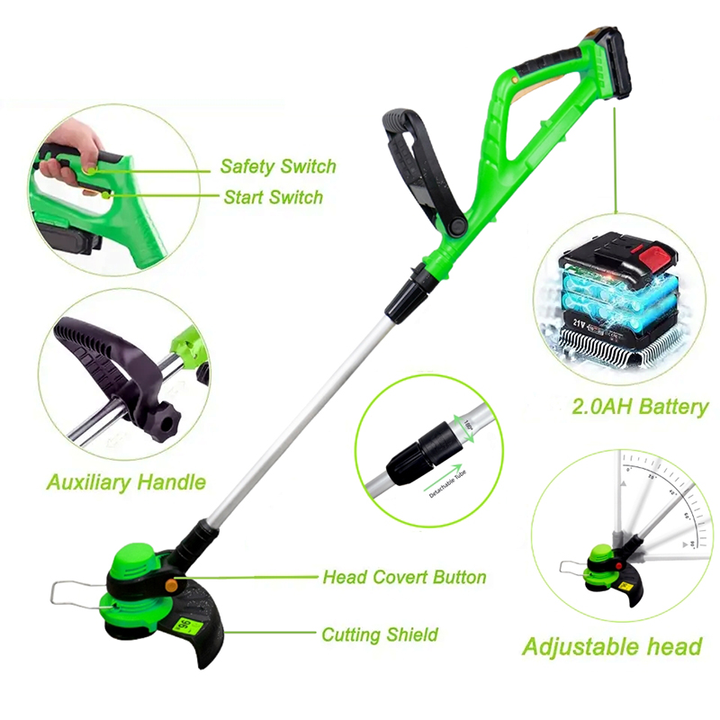 GT1701 Weed String Trimmer 20V 25CM Cordless Grass Trimmer With Battery And Charger